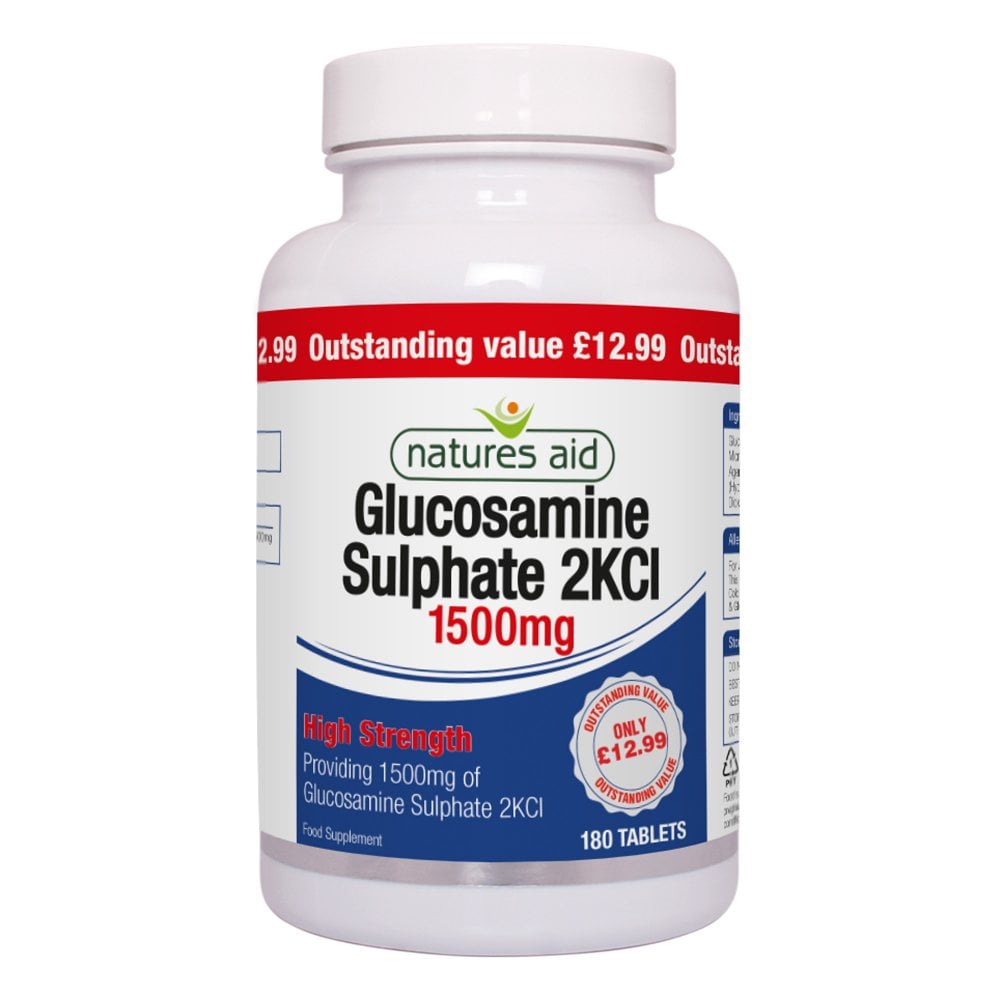 Natures Aid Glucosamine Sulphate 1500mg High Strength Salt Free - 90 Tablets